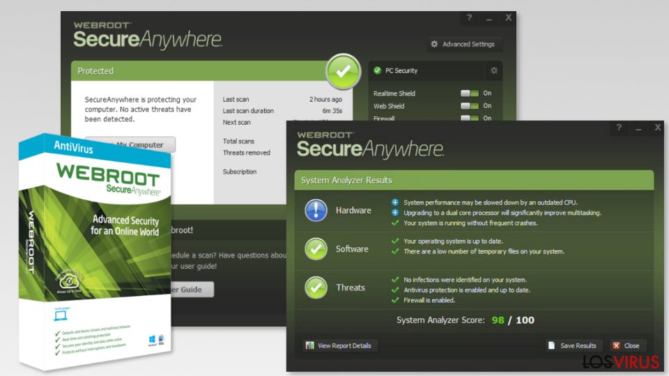 Screenshot of Webroot SecureAnywhere AntiVirus