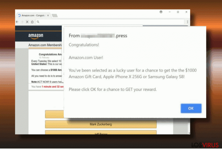 Una imagen del pop-up Amazon Membership Rewards