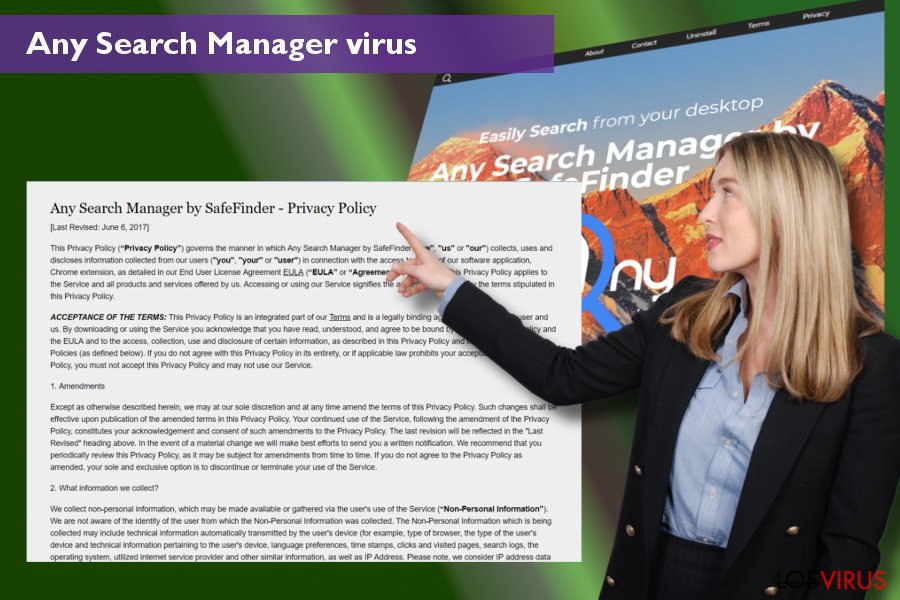 Los cambios que el virus Any Search Manager inicia en los navegadores