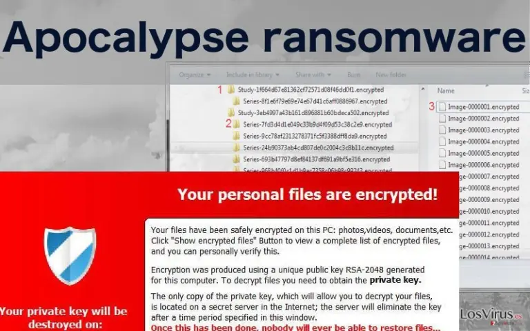 Image showing files encrypted by Apocalypse ransomware