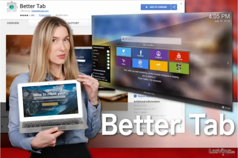Image of the Better Tab extension virus