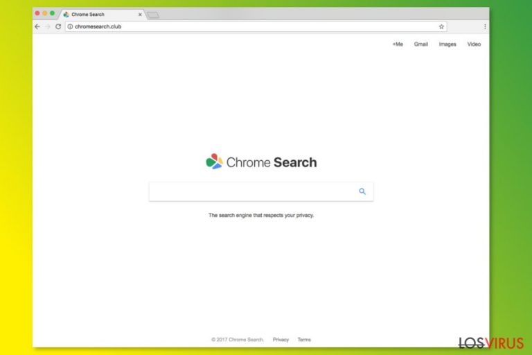 Página de inicio de ChromeSearch.club