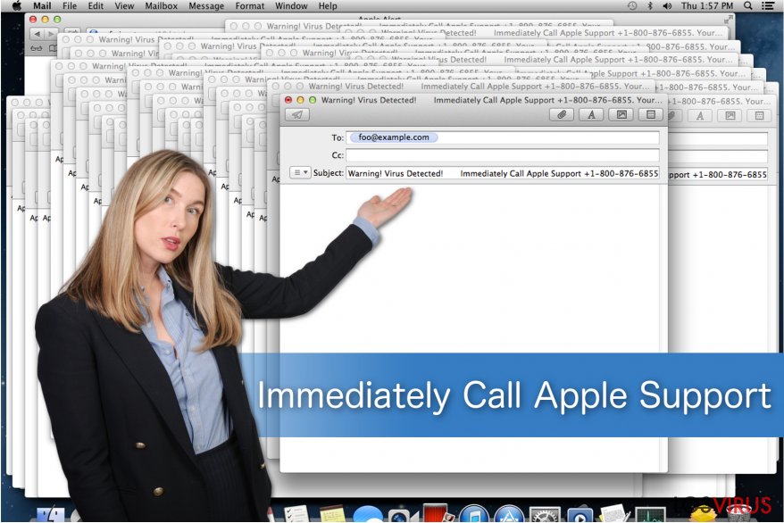 Ilustración de la estafa Immediately Call Apple Support