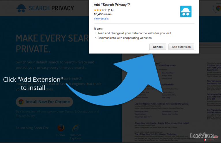 The picture of Search Privacy installation
