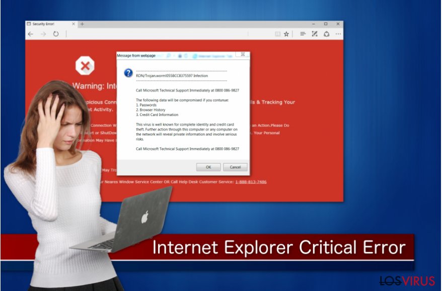 Estafa "Internet Explorer Critical ERROR"