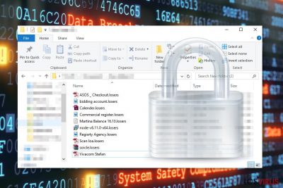 Archivos encriptados por el virus ransomware Losers