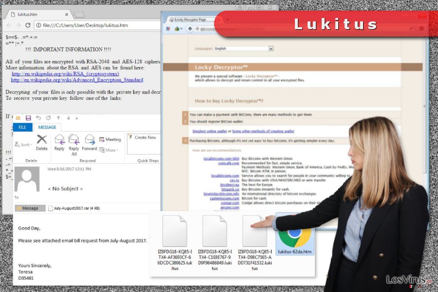 Ejemplo del virus ransomware Lukitus