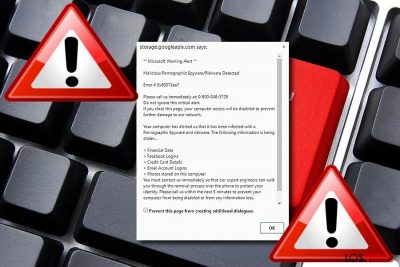 Ejemplo de "Malicious Pornographic Spyware/Riskware Detected"
