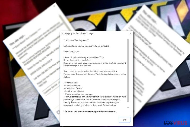 «Microsoft Warning Alert» Tech support scam virus