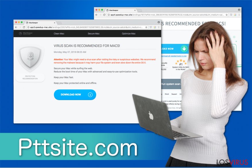 Ejemplo del adware Pttsite.com