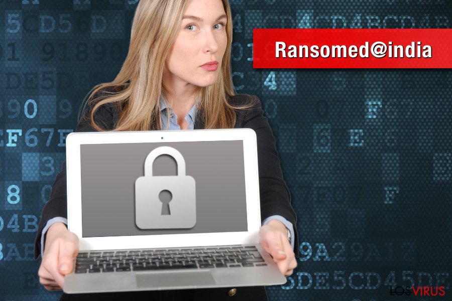 Imagen del virus ransomware Ransomed@india