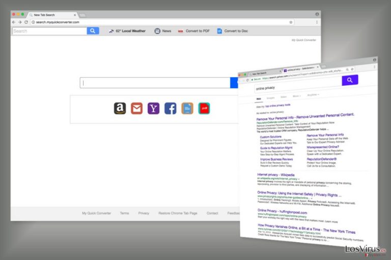 Ejemplo del motor de búsqueda de Search.myquickconverter.com