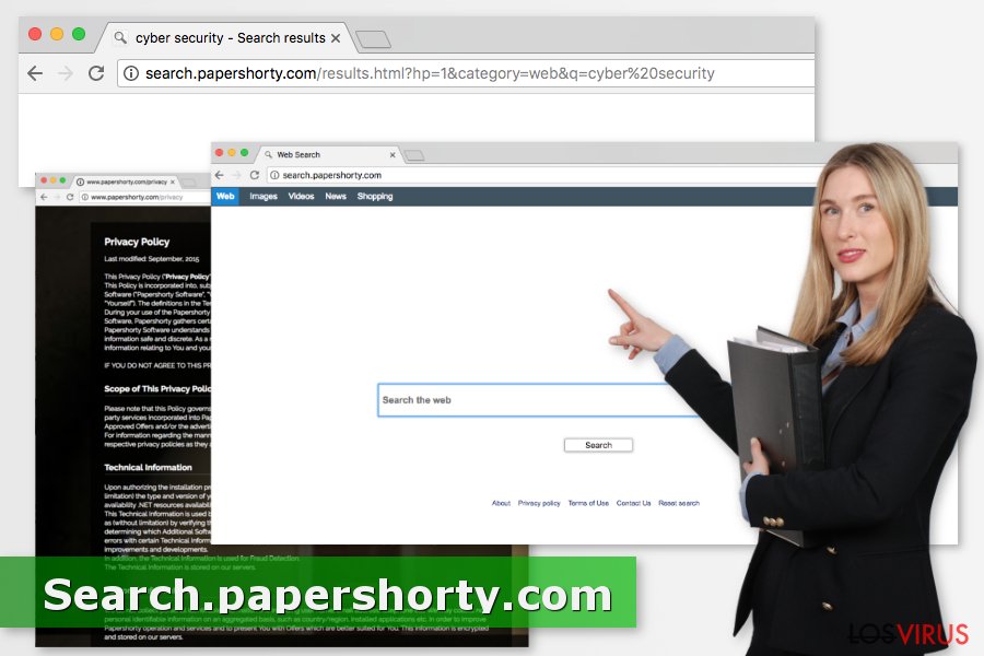 Imagen del virus Search.Papershorty.com