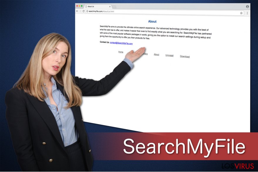 Un investigador muestra una ventana de mensaje de SearchMyFile