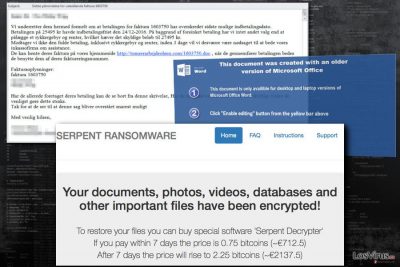 Imagen del virus ransomware Serpent