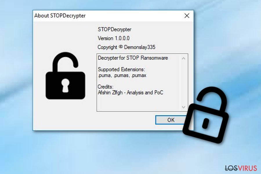 Descifrador del ransomware STOP