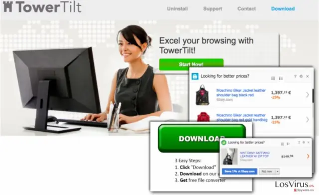 TowerTilt adware displays TowerTilt ads