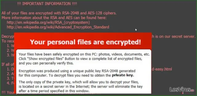 The note of TrueCrypt ransomware