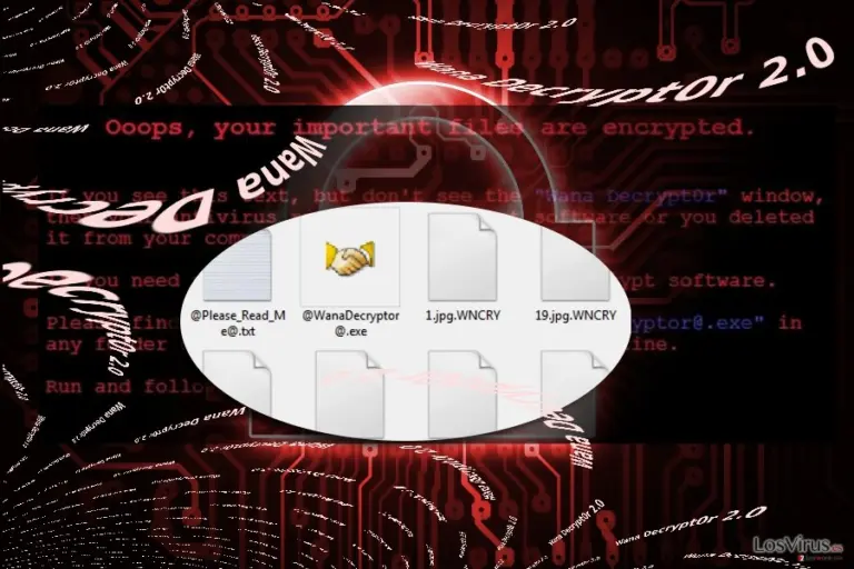 The image illustrating Wana Decrypt0r 2.0
