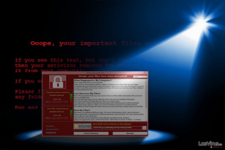 La imagen que muestra la aparición de WannaCry 3.0