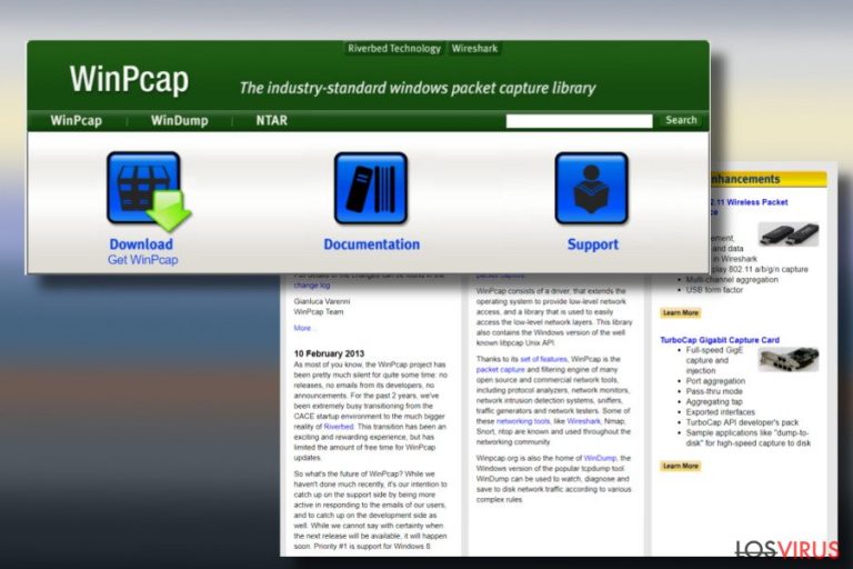 Una imagen del adware WinPcap