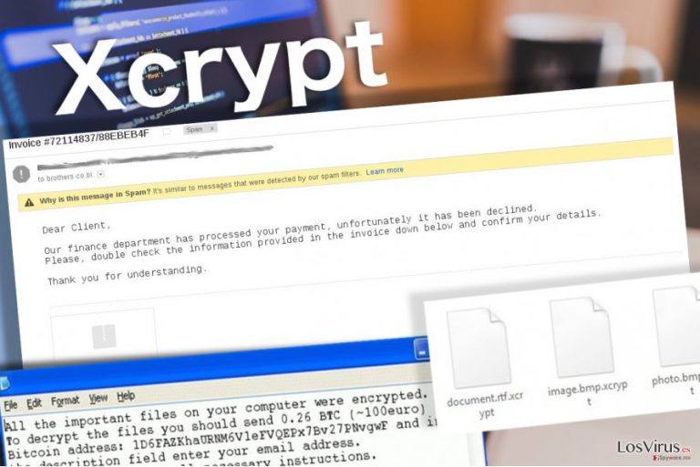 El virus XCrypt deja una nota de pago para la víctima