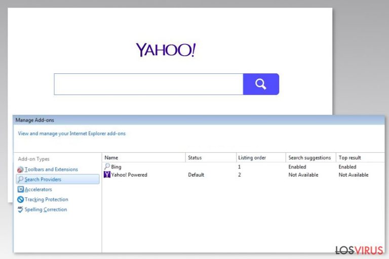 Imagen del virus Yahoo Powered