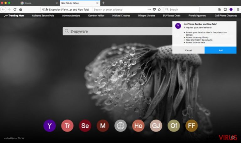 Yahoo Toolbar en el navegador web Firefox